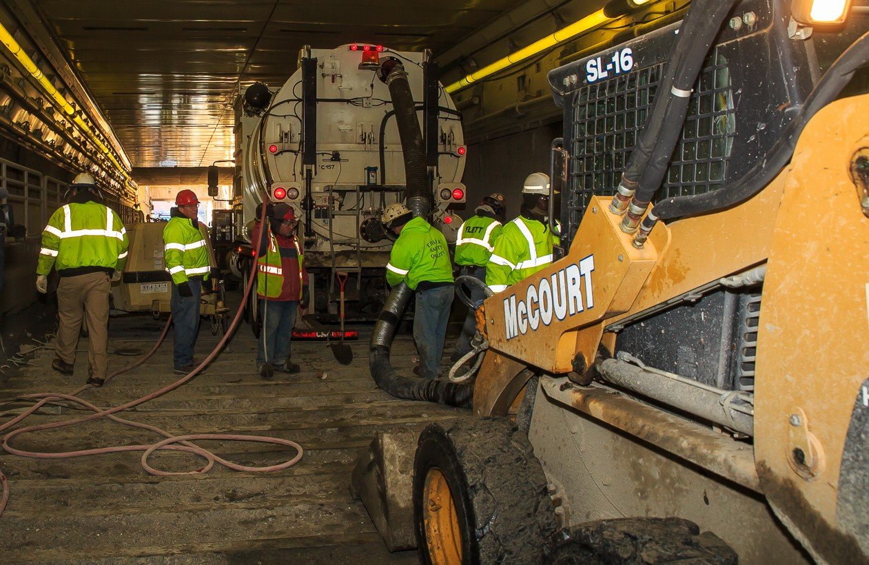 historical photo of McCourt Construction equipment